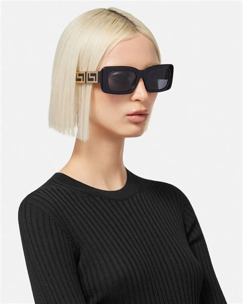 black crystal greek sunglasses versace|Endless Greca Sunglasses Black .